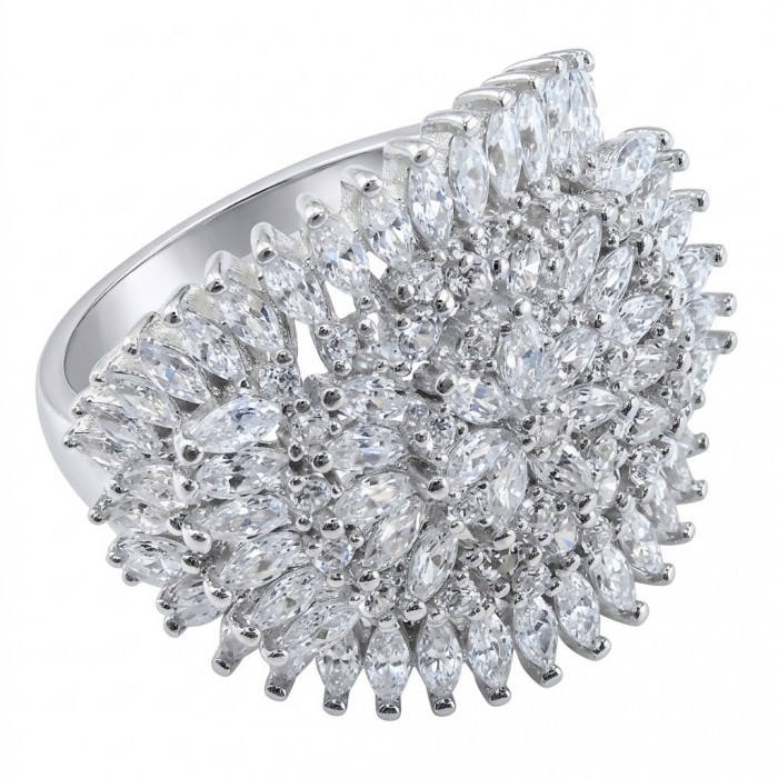 Real Beauty - 8.5 carat White Topaz .925 Sterling Silver Handcrafted Statement Ring size 7 3/4