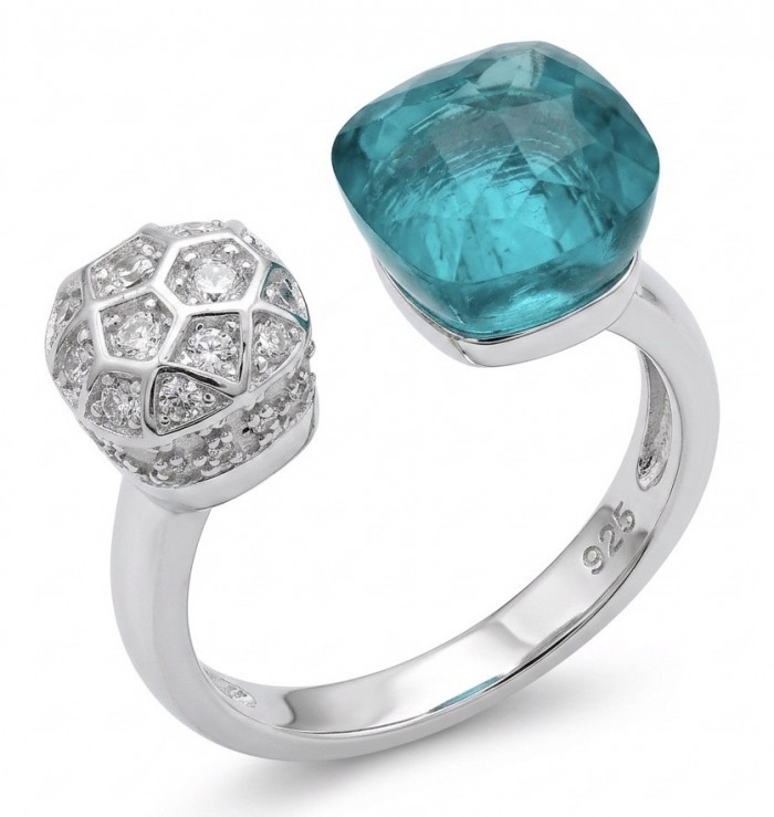 Angelina 4.9 carat authentic Aquamarine .925 Sterling Silver Handcrafted Ring size 6 1/4