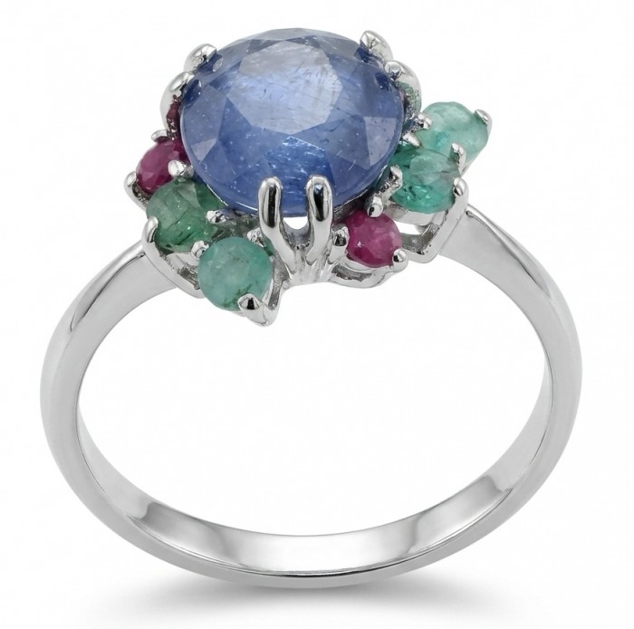 The Star of Kashmir 5.4 carat Sapphire Silver handmade Statement ring size 9