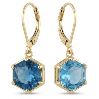 Blue Magic 8.5 carat London Blue Topaz 22K Gold over .925 Sterling Silver handmade Statement earrings