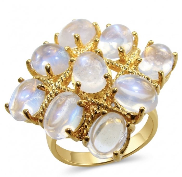Scarlett 15.5 carat Brazilian Rose Quartz 22K Gold over .925 Sterling Silver handcrafted Statemen Ring size 8 - video