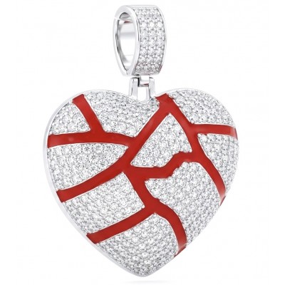 Lava Heart Luxurious 8.4 carat White Topaz .925 Sterling Silver handcrafted pendant