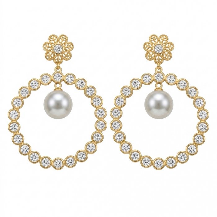 Large - Sublime natural Pearl White Tuopaz 18K Rose Gold over .925 Sterling Silver handcrafted Earrings - video