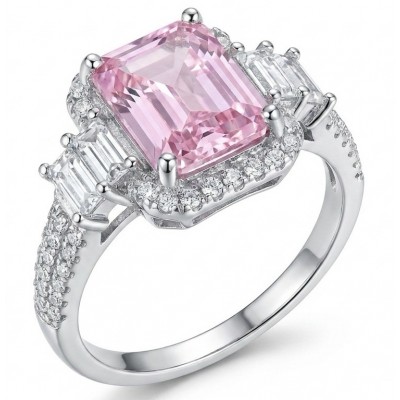 Isabella - Light Pastel 8.7 carat real Kunzite .925 Silver handcrafted Cocktail Ring s. 8