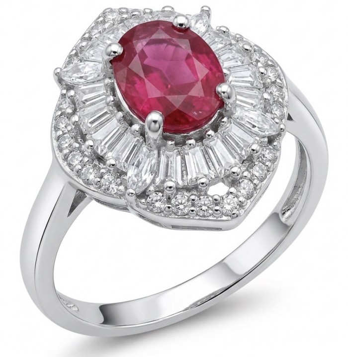 Scarlett 4.7 ctw Mozambique Ruby .925 Sterling Silver handcrafted Statement Ring size 7 1/2