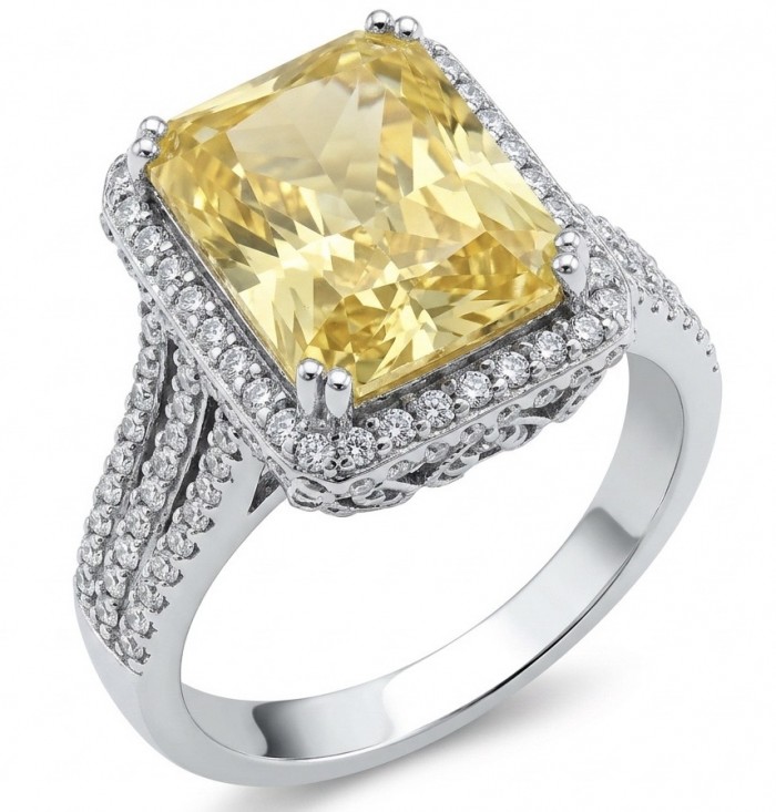 Solid 8.8 carat Genuine Yellow Sapphire .925 Sterling Silver handcrafted ring size 6 1/4