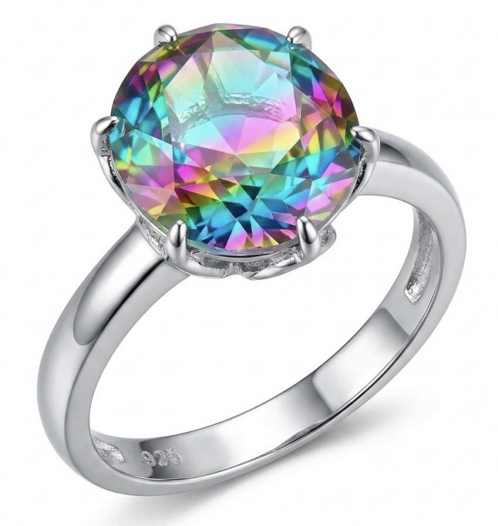 7.8 carat Brazilian Tourmaline .925 Sterling Silver Perfectly handcrafted Ring s. 8 1/4
