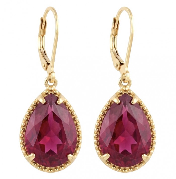 Giovanna - Magnificent classic design - 12.2 carat Kasmir Ruby .925 Sterling Silver dippedin 22K Gold handcrafted incredible Statement earrings