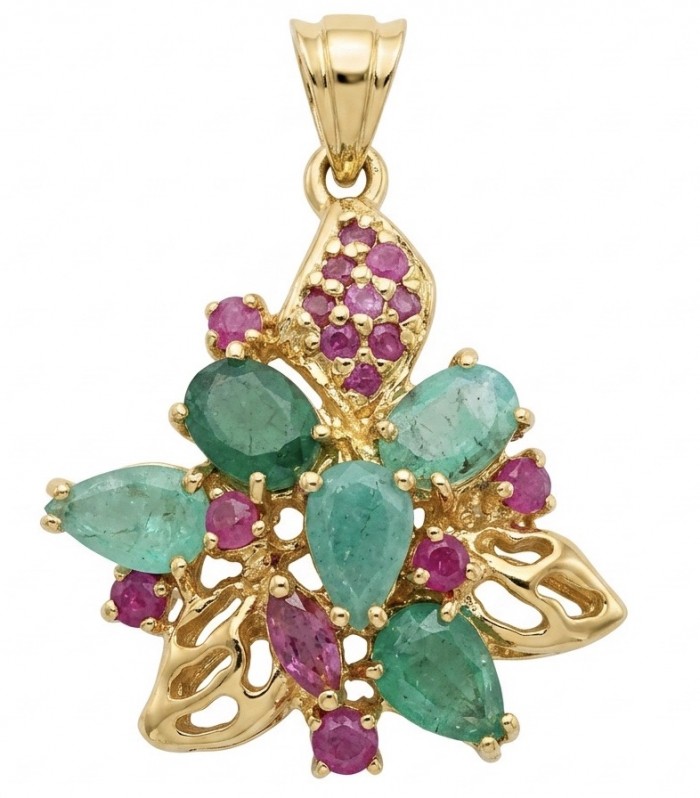 Amazonia - 18.8 carat Colombian Emerald .925 Sterling Silver handmade Statement pendant