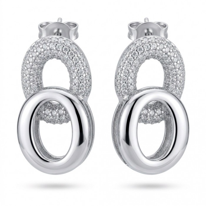 Top quality Sublime 1.38 carat pave White Topaz rhodium over .925 Sterling Silver handcrafted Earrings