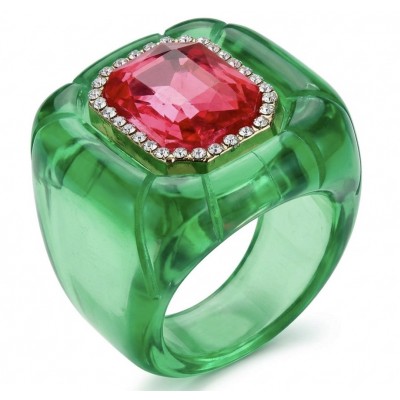 Candy Store - Modern Design Natural Green Raisin Pink Topaz .925 Sterling Silver ring size 8