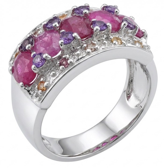 Scarlett 6.8 ctw Mozambique Ruby .925 Sterling Silver handcrafted Statement Ring size 8 1/4