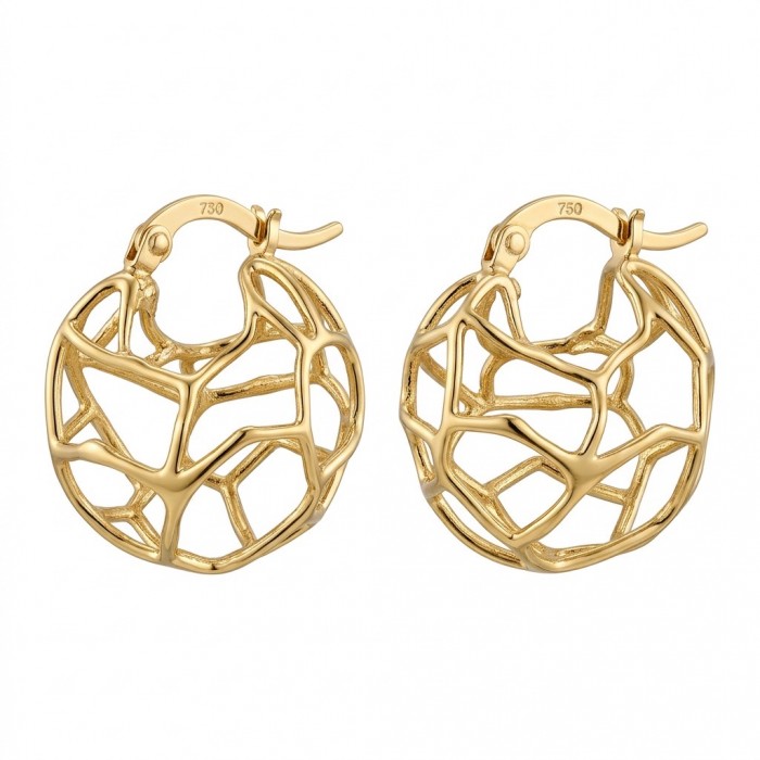 Dubai Style .925 Sterling Silver dipped in 22K Gold handmade Earrings