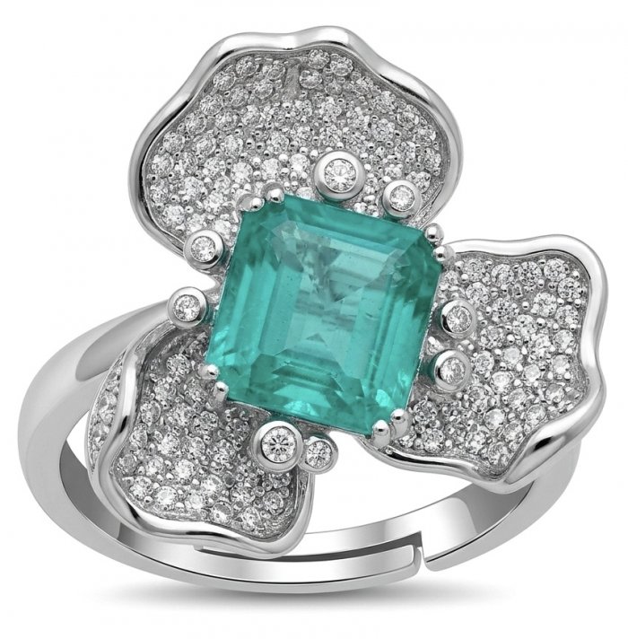 Elizabeth 8.8 carat Colombian Emerald 8.2 carat Moissanite .925 Sterling Silver dipped in Rhodium handcrafted Ring size 8 - video