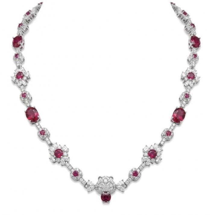 Leo - the King - Genuine 22.8 carat Ruby rhodium over .925 Sterling Silver handcrafted Statement Necklace