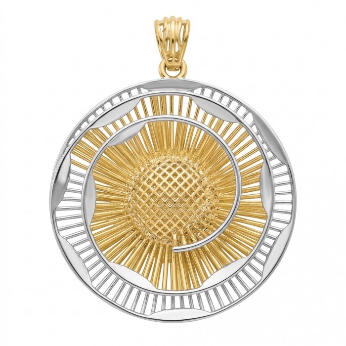 Dubai Style - Golden Rose .925 Sterling Silver dipped in 22K Gold handmade Pendant