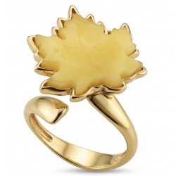 Vintage Style Authentic Golden Butterscotch Baltic Amber 18K Gold over .925 Sterling Silver entirely handcrafted ring; s. 8 ADJUSTABLE
