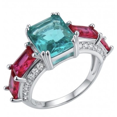 Natural 8.4 carat Kasmir Ruby .925 Sterling Silver dipped in rhodium handmade Statement Ring size 8
