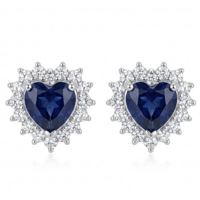 Vintage Beauty 0.8 carat Sapphire .925 Sterling Silver handcrafted earrings