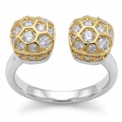 Luxurious 3.8 carat White Topaz 14K Gold over .925 Sterling Silver handcrafted Statement Ring size 7