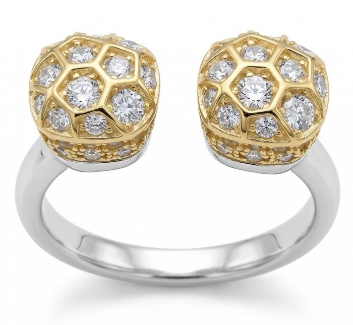 Luxurious 3.8 carat White Topaz 14K Gold over .925 Sterling Silver handcrafted Statement Ring size 7