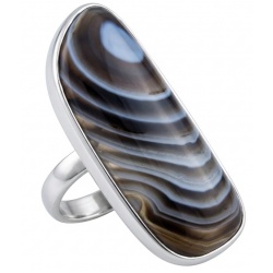 Sahara Dune Top Quality Botswana Agate .925 Sterling Silver handcrafted Ring s. 8 adjustable