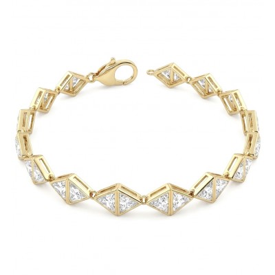 Vittoria Natural 12.8 carat White Topaz 18K Gold over .925 Sterling Silver handmade Statement Bracelet