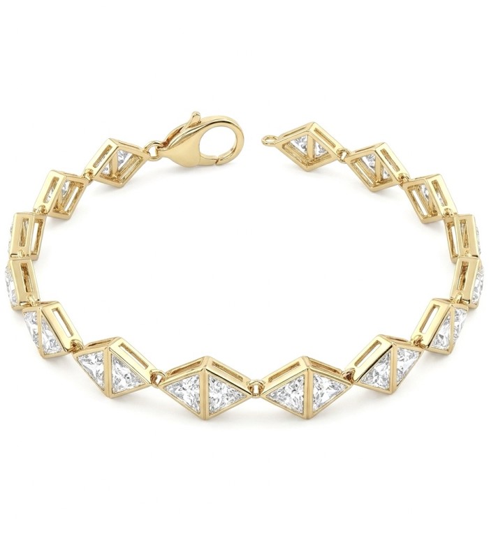 Vittoria Natural 12.8 carat White Topaz 18K Gold over .925 Sterling Silver handmade Statement Bracelet