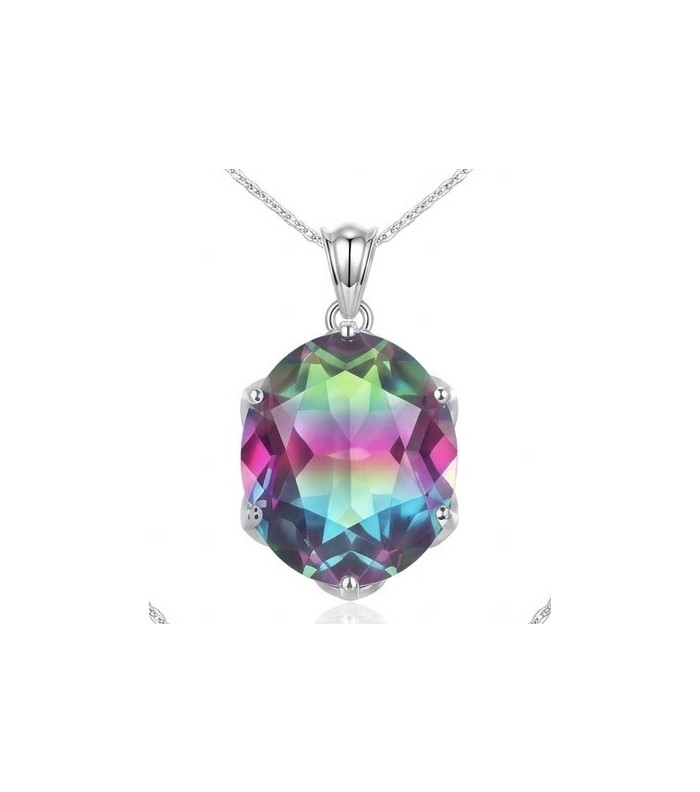 7.2 carat oval cut Brazilian Tourmaline .925 Sterling Silver Perfectly handcrafted pendant