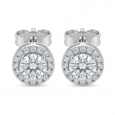 Genuine 0.4 carat Moissanite .925 Sterling Silver handcrafted Earrings