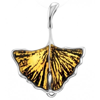 Eden Lily of the Valley Baltic Amber TearDrop Pendant .925 Sterling Silver handmade Pendant BROOCH