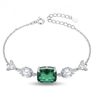 Giovanna - Authentic 7.2 carat Colombian Emerlad .925 Sterling Silver handcrafted Statement bracelet