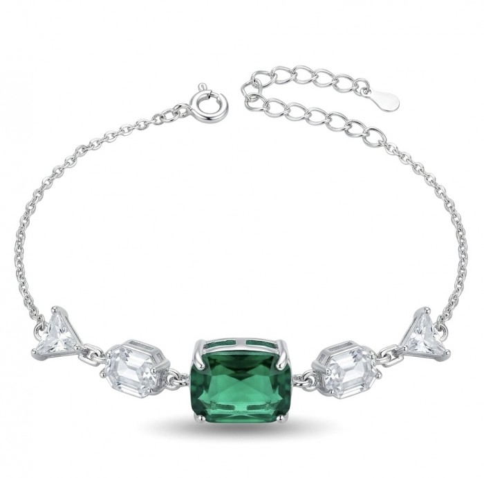 Giovanna - Authentic 7.2 carat Colombian Emerlad .925 Sterling Silver handcrafted Statement bracelet