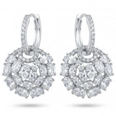Elizabeth Natural 12.2 carat Moissanite .925 Sterling Silver handcrafted earrings
