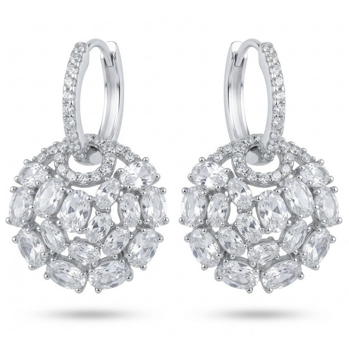 Elizabeth Natural 12.2 carat Moissanite .925 Sterling Silver handcrafted earrings