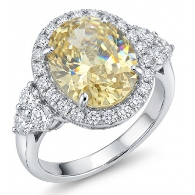 Solid 8.8 carat Genuine Yellow Sapphire .925 Sterling Silver handcrafted ring size 6