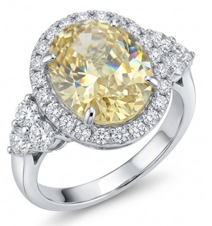 Solid 8.8 carat Genuine Yellow Sapphire .925 Sterling Silver handcrafted ring size 6