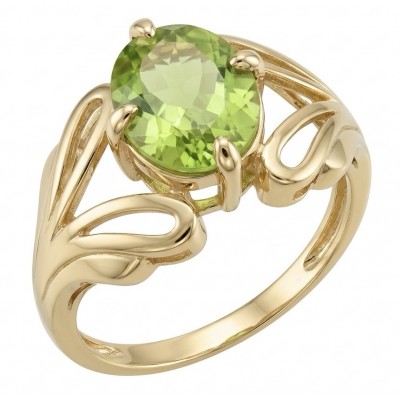 Alessia authentic 6.8 carat oval cut Peridot .925 Sterling Silver dipped in 14K Gold handmade Ring s. 8