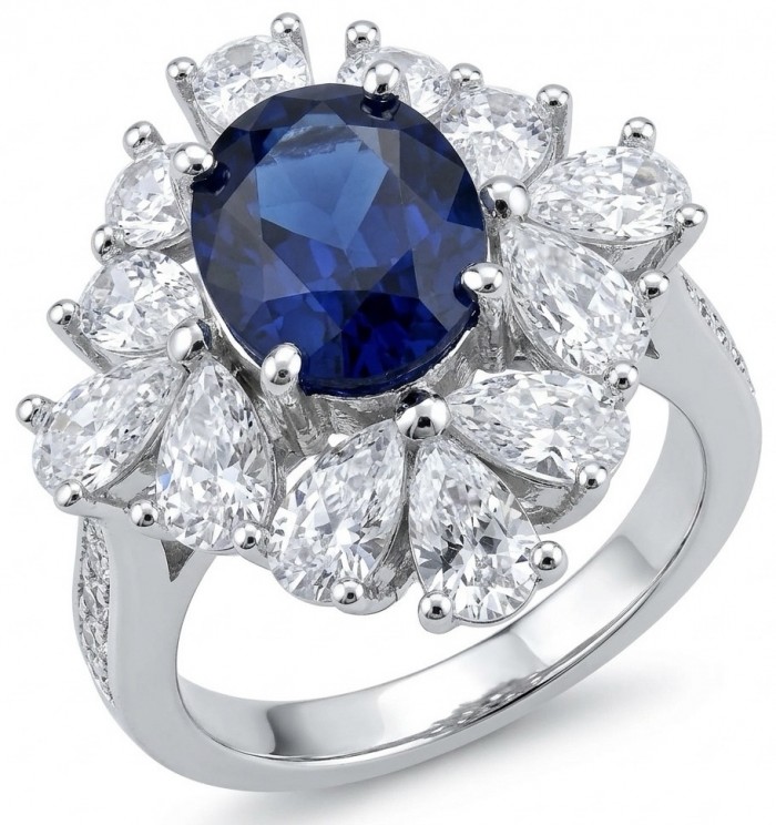 Authentic 3.5 carat Kyanite Moissanite .925 Sterling Silver handcrafted Ring size 5