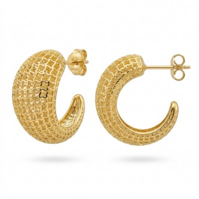 Dubai Style .925 Sterling Silver dipped in 22K Gold handmade Earrings