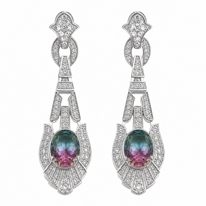 4.5 carat Swiss Alexandrite Blue Topaz .925 Sterling Silver Handcrafted Earrings