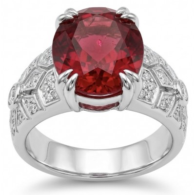 Exquisite 7.5 ctw Mozambique Ruby .925 Sterling Silver handcrafted Statement Ring size 7 1/4