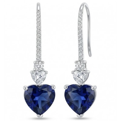 Vintage style - Giovanna - 6.8 carat Sapphire .925 Sterling Silver handcrafted earrings
