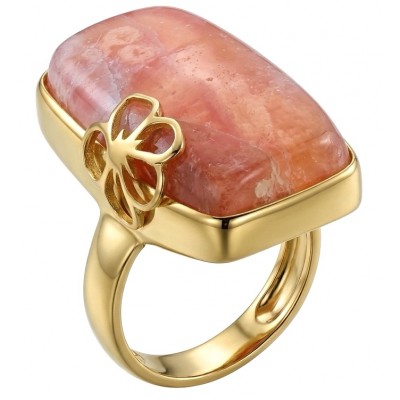 Large top quaity Argentinian Rhodochrosite 18K Gold over .925 Sterling Silver handmade ring size 8 ADJUSTABLE