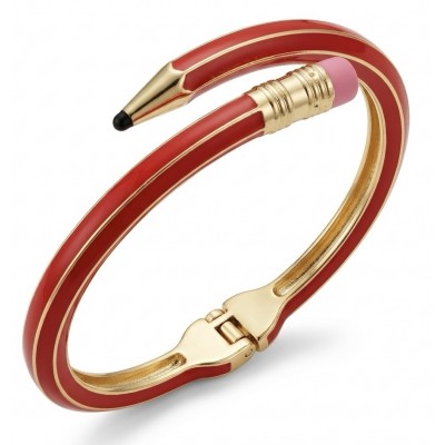 Pencil Enamel Hinge Bangle in Red Color Fashion Bracelet