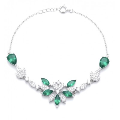 Giovanna - Authentic 6.2 carat Colombian Emerlad .925 Sterling Silver handcrafted Statement bracelet