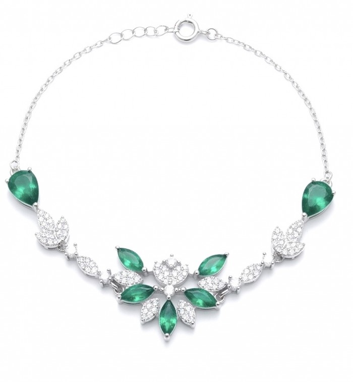 Giovanna - Authentic 6.2 carat Colombian Emerlad .925 Sterling Silver handcrafted Statement bracelet
