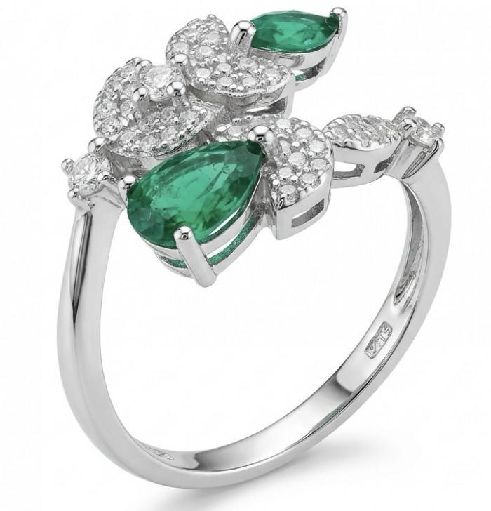 Giovanna 3.9 carat authentic Tsavorite Garnet .925 Sterling Silver handcrafted Statement Ring s. 8