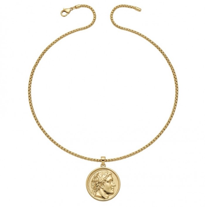 Ave Caesar - Vintage Style Coin .925 Sterling silver and plated with 14K Gold handcrafted necklace