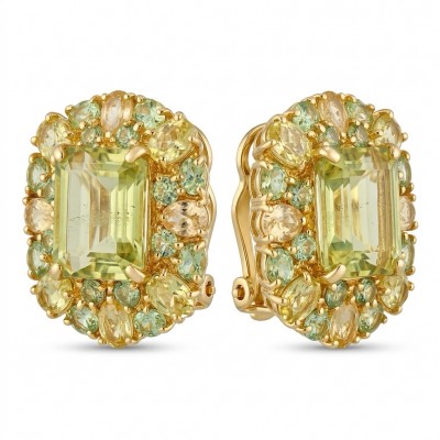 Victoria Authentic 10.5 carat Brazilian Citrine .925 Sterling Silver brilliantly dipped in rhodium handcrafted Statement earrings
